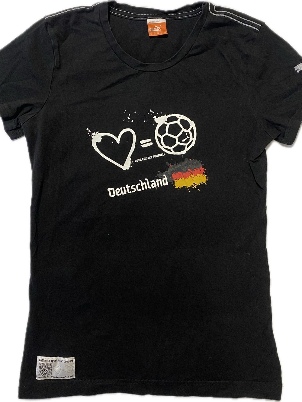 Puma Black Heart & Soccer Deutschland Graphic Tee